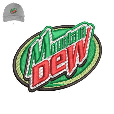 Mountain Dew Embroidery logo for Cap.