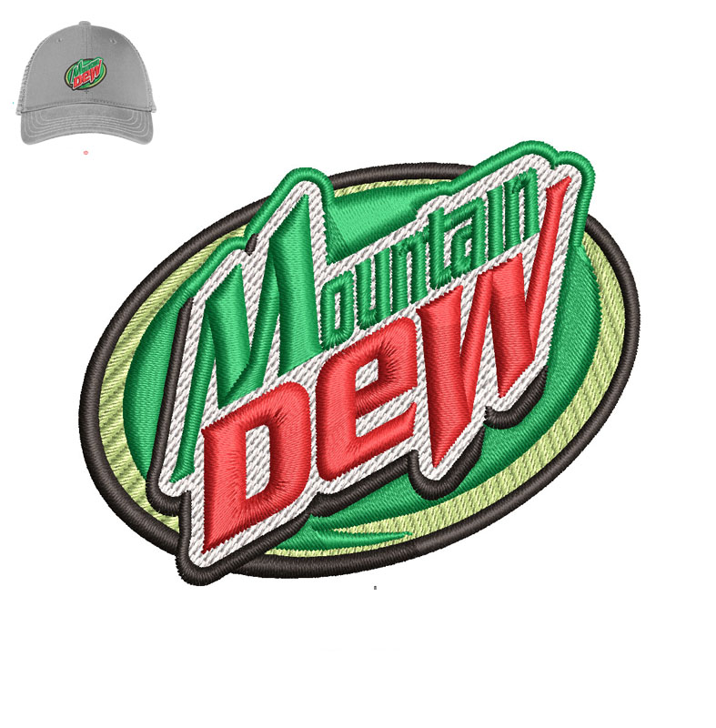 Mountain Dew Embroidery logo for Cap.