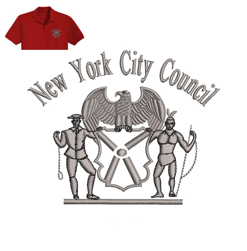 New York City Council Embroidery logo for polo shirt.
