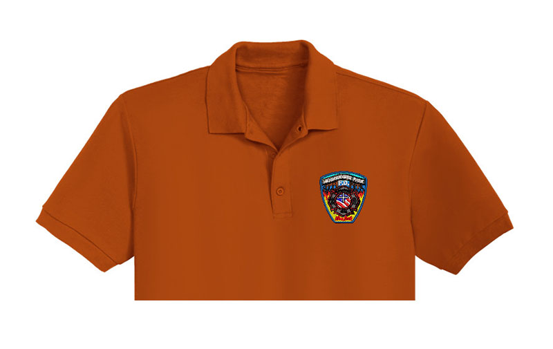 New York Flag Embroidery logo for polo shirt.