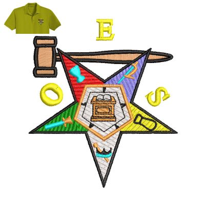 Order Of The Eastern Star Embroidery logo for Polo Shirt.