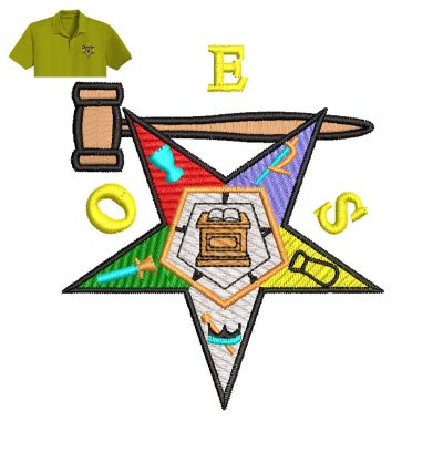 Order Of The Eastern Star Embroidery logo for Polo Shirt.