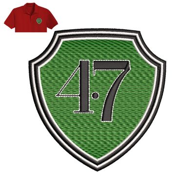 Patch 47 Embroidery logo for Polo Shirt.
