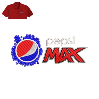 Pepsi Max Embroidery logo for polo shirt.