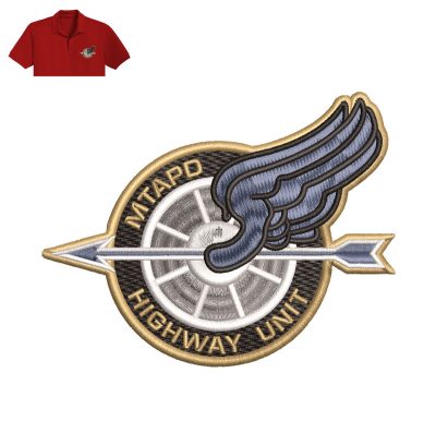 Mtapd Highway Unit Embroidery logo for polo shirt.