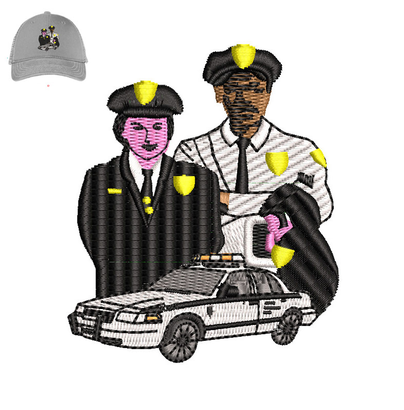Policeman Embroidery logo for Cap.