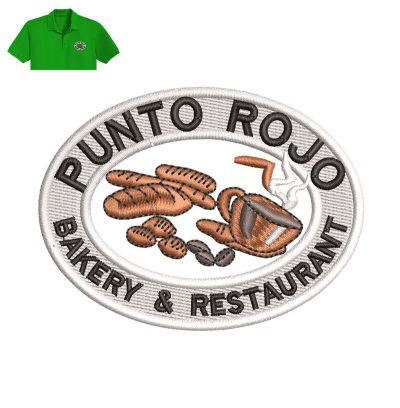 Punto Rojo Bakery Embroidery logo for Polo Shirt.