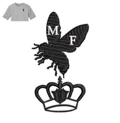 Queen Bee Embroidery logo for T Shirt.