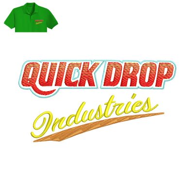 Quick Drop Dndustries Embroidery logo for Polo Shirt.