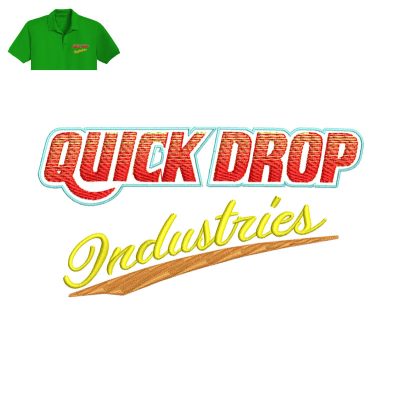 Quick Drop Dndustries Embroidery logo for Polo Shirt.