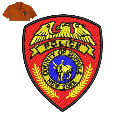 Suffolk County Police Department Embroidery logo for polo shirt.