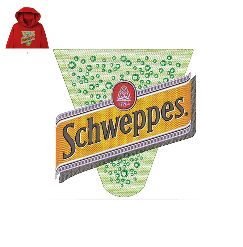Schweppes Embroidery logo for Hoodie.
