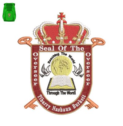 Seal Of The Overseer Embroidery logo for Bag.