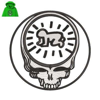 Skull Embroidery logo for Hoodie.