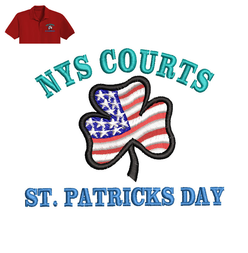 NYS Courts Embroidery logo for polo shirt.