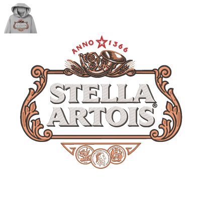 Stella Artois Embroidery logo for Hoodie.