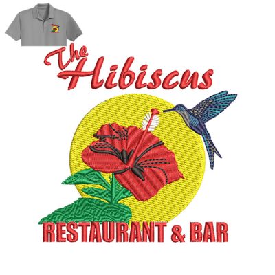 The Hibiscus Restaurant bar Embroidery logo for Polo Shirt.
