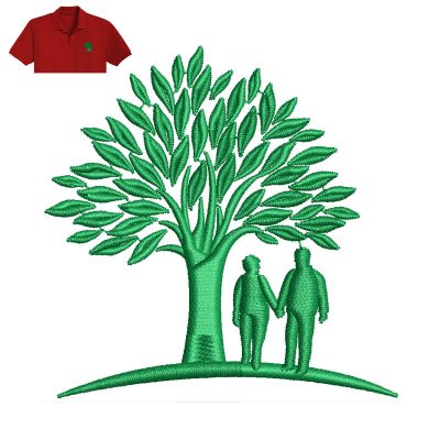 Tree Embroidery logo for Polo Shirt.