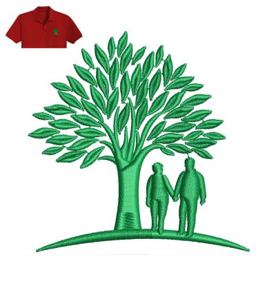 Tree Embroidery logo for Polo Shirt.