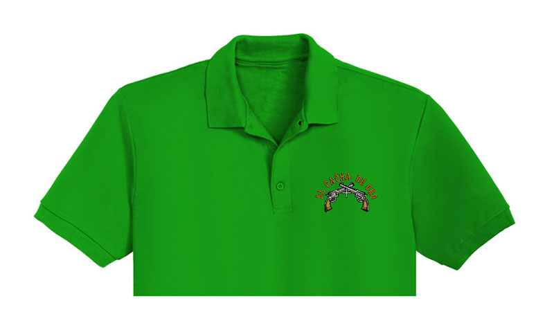 Two Crossed Pistols Embroidery logo for polo shirt.