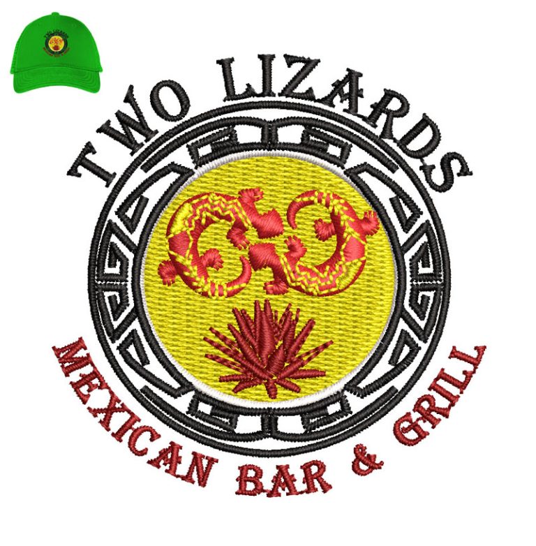 Two Lizards Embroidery logo | Embroidery Logo Near me | Emb