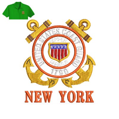 United States Coast Guard Embroidery logo for polo shirt.
