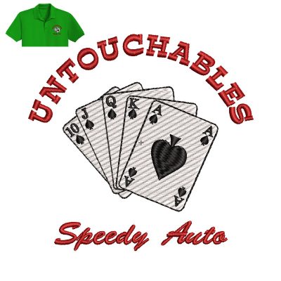 Untouchhables Speedy Auta Embroidery logo for polo shirt.