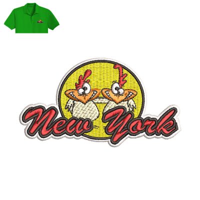 Wing New York Embroidery logo for Polo Shirt.