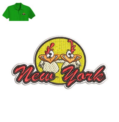 Wing New York Embroidery logo for Polo Shirt.