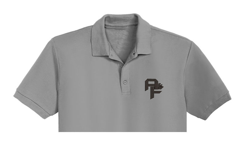 A And F Embroidery logo for Polo Shirt.