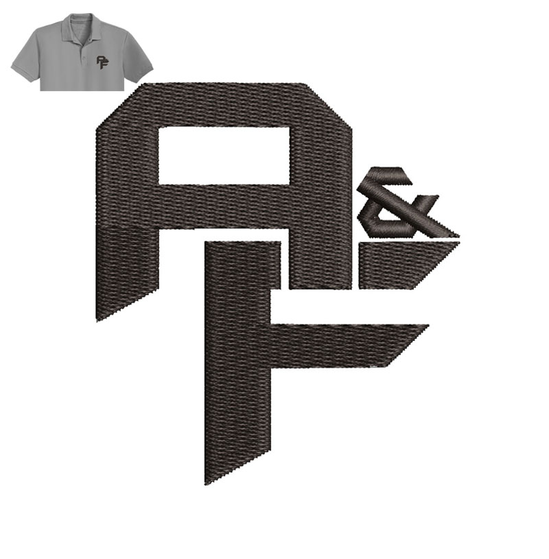 A And F Embroidery logo for Polo Shirt.