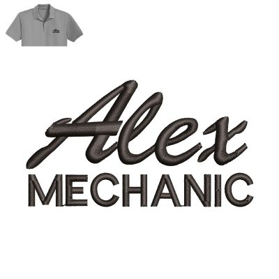 Alex Mechanic Embroidery logo for Polo Shirt.