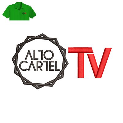 Alto Cartel TV Embroidery logo for Polo Shirt.