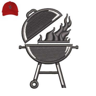 BBQ Grill Icon Embroidery logo for Cap.
