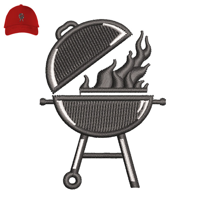 BBQ Grill Icon Embroidery logo for Cap.