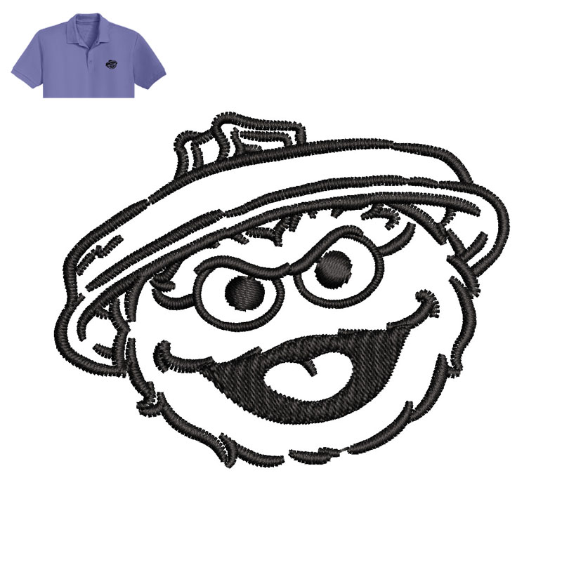 Cartoon Embroidery logo for polo Shirt.