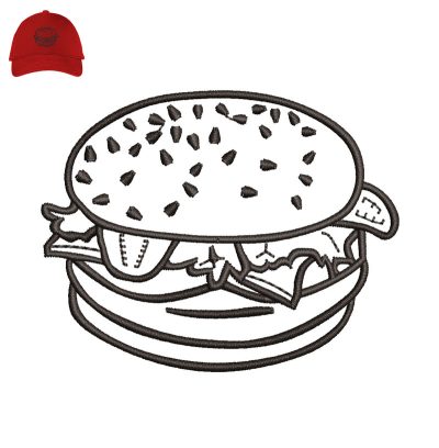 Cheese Burger Embroidery logo for Cap.
