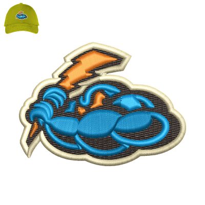 Cloud 3d puff Embroidery logo for Cap.