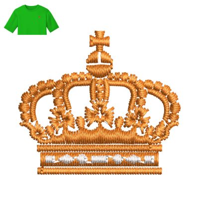 Crown Embroidery logo for T Shirt.