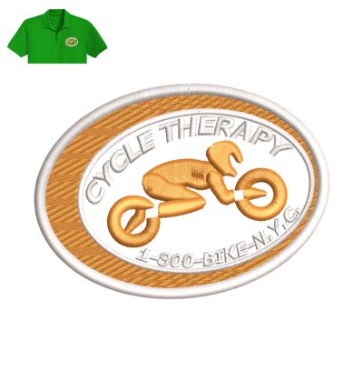 Cycle Therapy Embroidery logo for Polo Shirt.