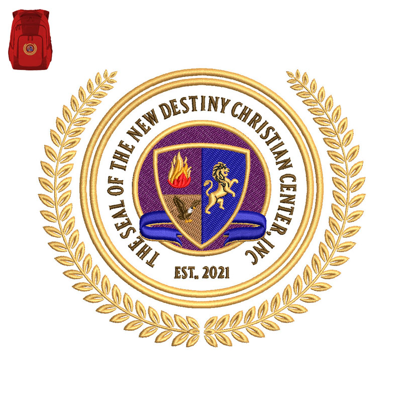 Destiny Christian Center Embroidery logo for Bag.