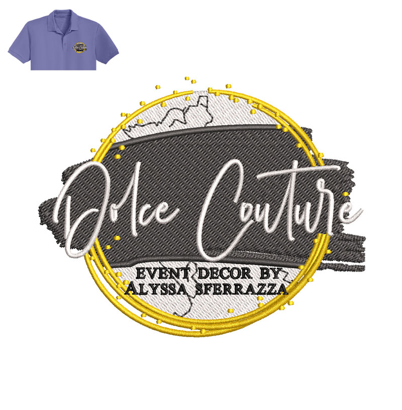 Dolce Couture Embroidery logo for Polo Shirt.