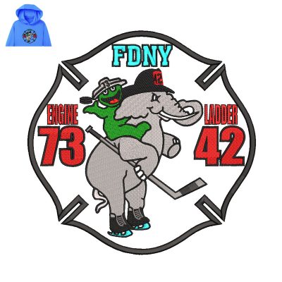 EDNY Engine Ladder Embroidery logo for Hoodie.