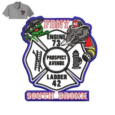 FDNY South Bronx Embroidery logo for polo Shirt.