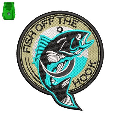 Fish off The Hook Embroidery logo for Bag.