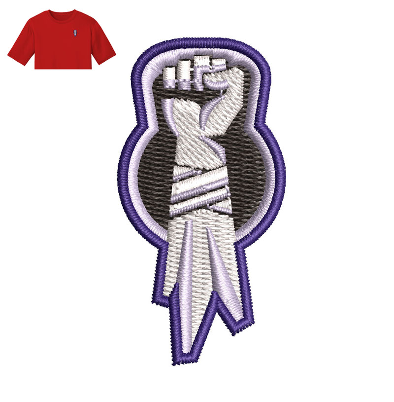 Fist Hand Power Embroidery logo for T Shirt.