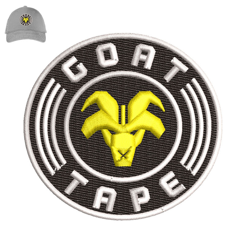 Goat Tape Embroidery logo for Cap.