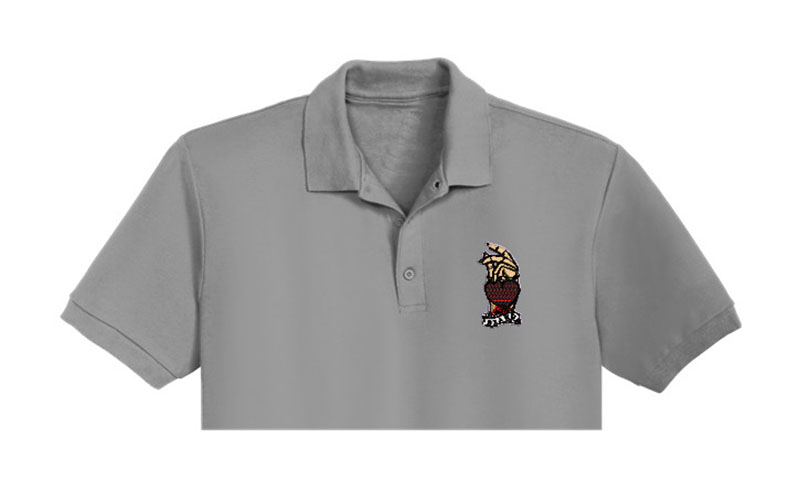 Hand And Heart Embroidery logo for Polo Shirt.