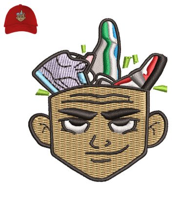 Head Showes Embroidery logo for Cap.
