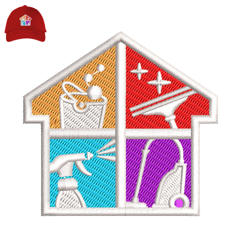 Home Cleaning Embroidery logo for Cap.
